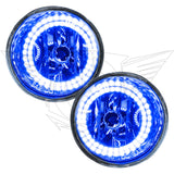 2004-2015 Nissan Titan Pre-Assembled Fog Lights with blue LED halo rings.