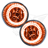 2004-2015 Nissan Titan Pre-Assembled Fog Lights with amber LED halo rings.