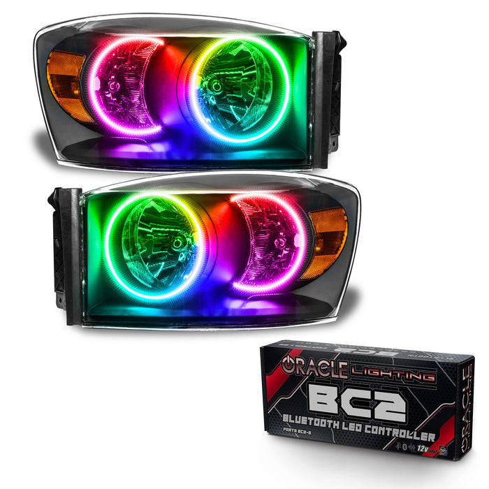 2007-2008 Dodge Ram Pre-Assembled Halo Headlights - Black