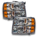 2007-2013 Chevrolet Silverado Pre-Assembled LED Square Style Halo Headlights - (Chrome Housing)