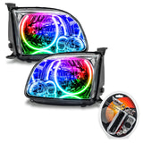 2005-2006 Toyota Tundra Regular/Accessible Cab Pre-Assembled LED Halo Headlights with RF Controller.