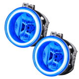 2011-2016 Jeep Patriot Pre-Assembled Halo Fog Lights with blue halos.