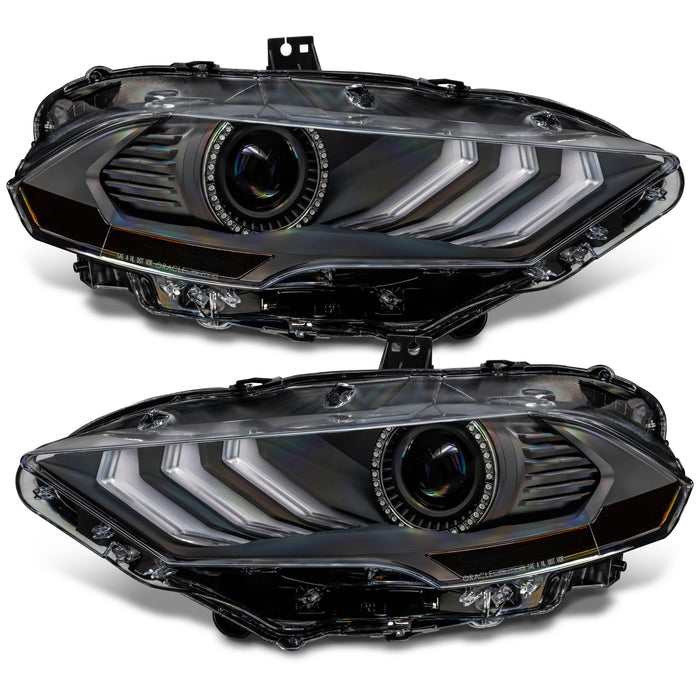 1 Set of 2018-2023 Ford Mustang "Black Series" Dynamic ColorSHIFT® LED Headlights w/ Sequential Turn Signal