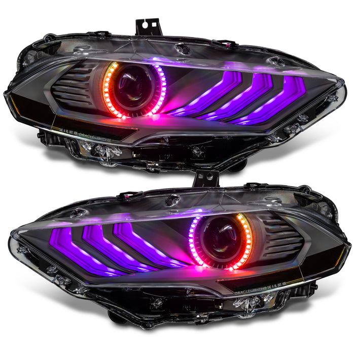 1 Set of 2018-2023 Ford Mustang "Black Series" Dynamic ColorSHIFT® LED Headlights w/ Sequential Turn Signal