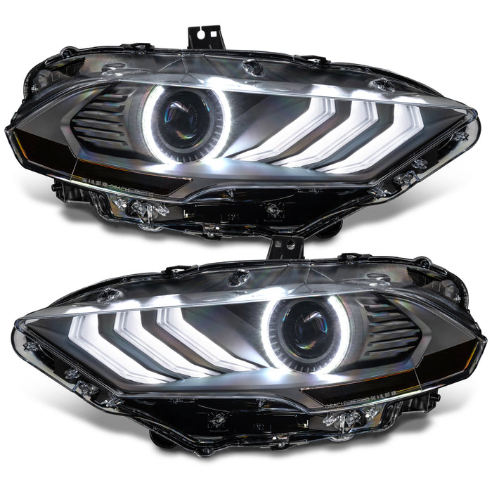 1 Set of 2018-2023 Ford Mustang "Black Series" Dynamic ColorSHIFT® LED Headlights w/ Sequential Turn Signal