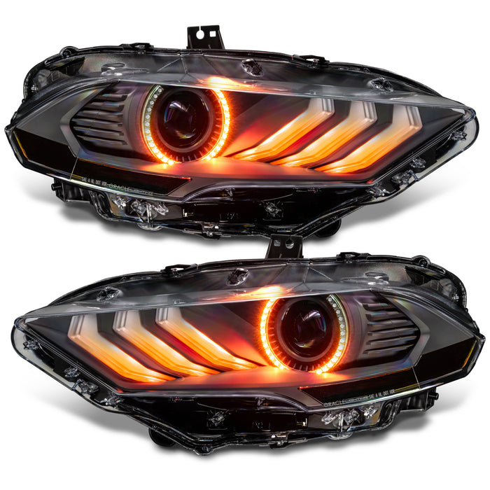 1 Set of 2018-2023 Ford Mustang "Black Series" Dynamic ColorSHIFT® LED Headlights w/ Sequential Turn Signal