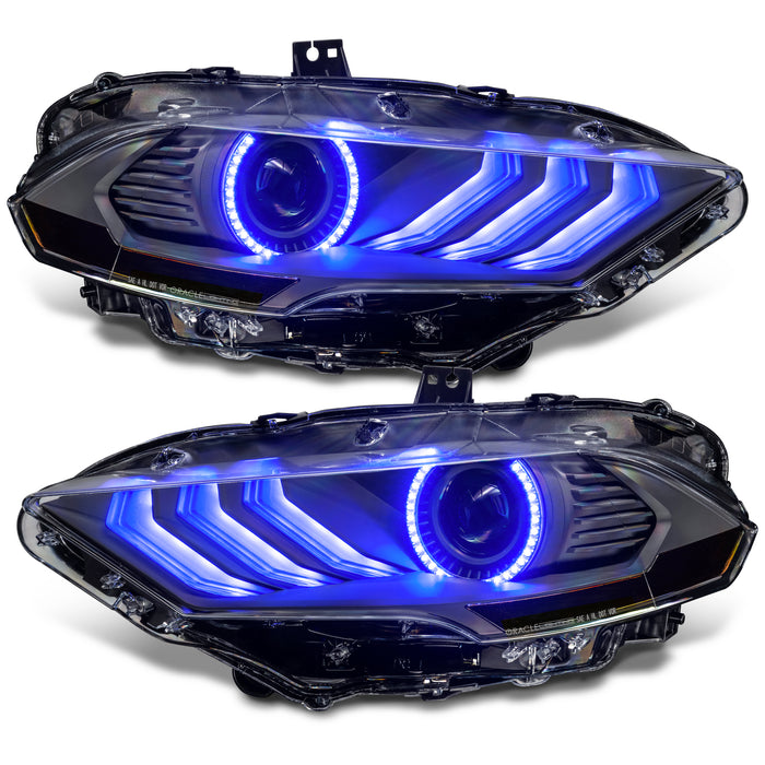 1 Set of 2018-2023 Ford Mustang "Black Series" Dynamic ColorSHIFT® LED Headlights w/ Sequential Turn Signal