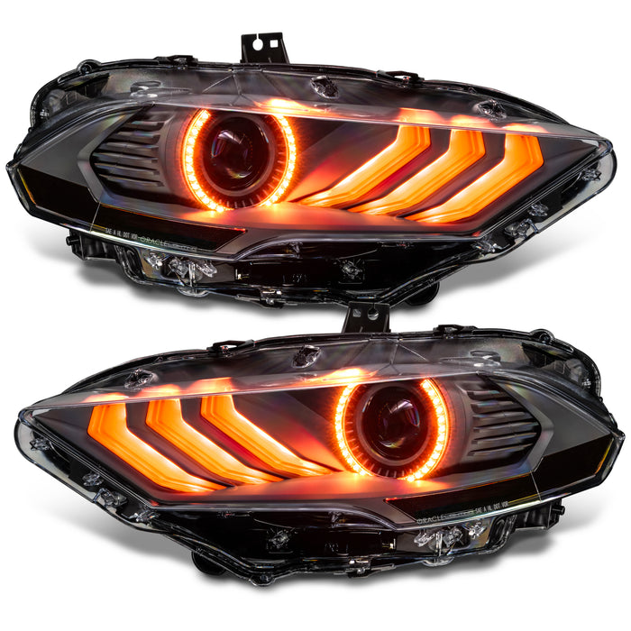 1 Set of 2018-2023 Ford Mustang "Black Series" Dynamic ColorSHIFT® LED Headlights w/ Sequential Turn Signal