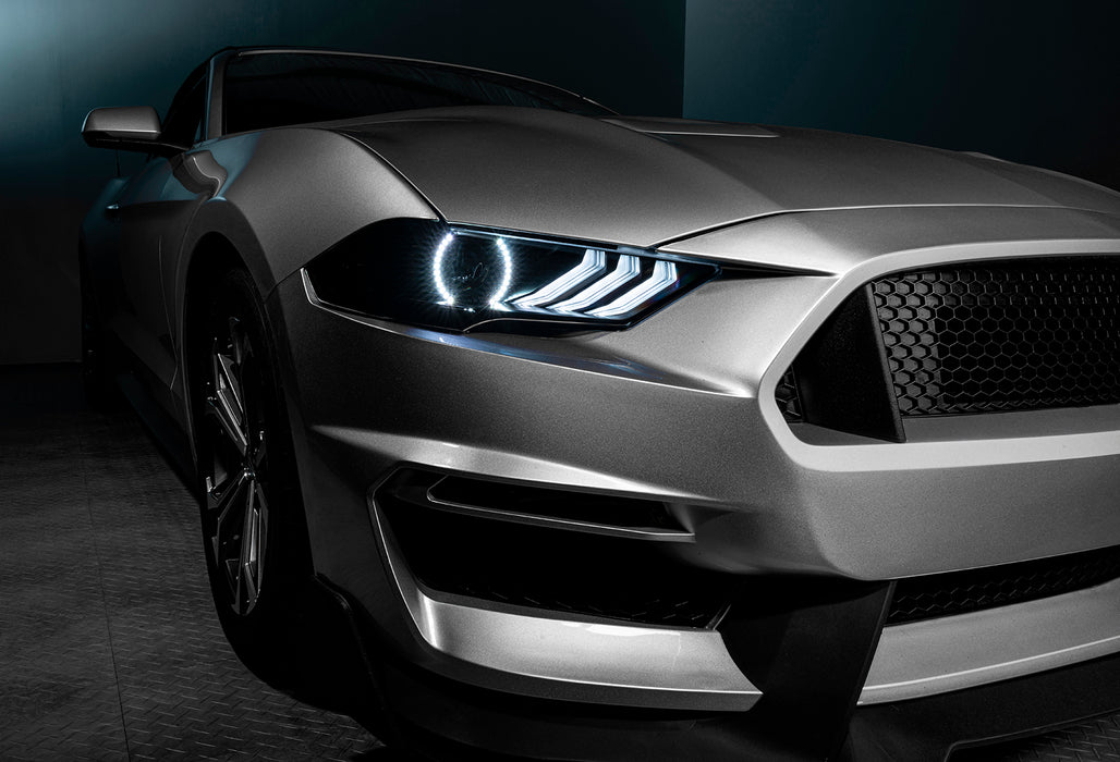 1 Set of 2018-2023 Ford Mustang "Black Series" Dynamic ColorSHIFT® LED Headlights w/ Sequential Turn Signal
