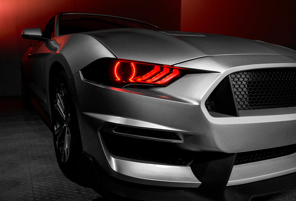 1 Set of 2018-2023 Ford Mustang "Black Series" Dynamic ColorSHIFT® LED Headlights w/ Sequential Turn Signal