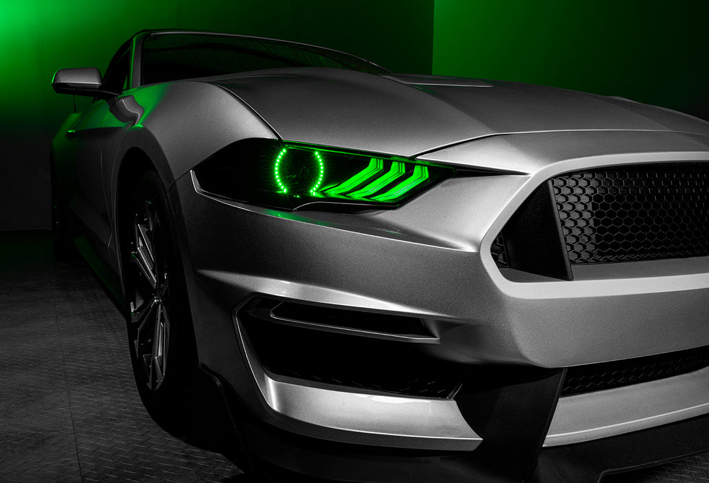 1 Set of 2018-2023 Ford Mustang "Black Series" Dynamic ColorSHIFT® LED Headlights w/ Sequential Turn Signal