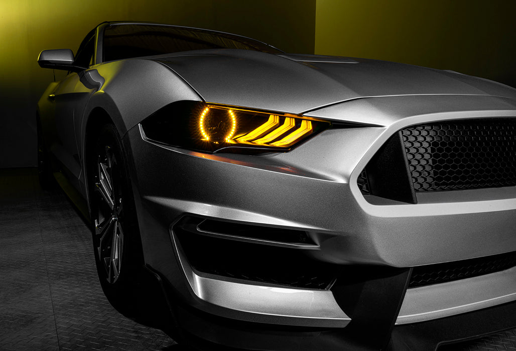 1 Set of 2018-2023 Ford Mustang "Black Series" Dynamic ColorSHIFT® LED Headlights w/ Sequential Turn Signal