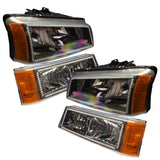 Angled view of 2003-2006 Chevy Silverado Pre-Assembled Headlights w/ Parking Lights