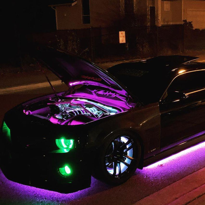 Black Corvette with multiple ORACLE Lighting products installed.