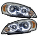2006-2013 Chevrolet Impala Non-Projector Pre-Assembled Halo Headlights with white LED halo rings.