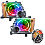 2005-2014 Nissan Xterra Pre-Assembled LED Halo Headlights with RF Controller.