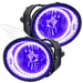 2001-2002 Nissan Frontier Pre-Assembled Fog Lights with purple LED halo rings.