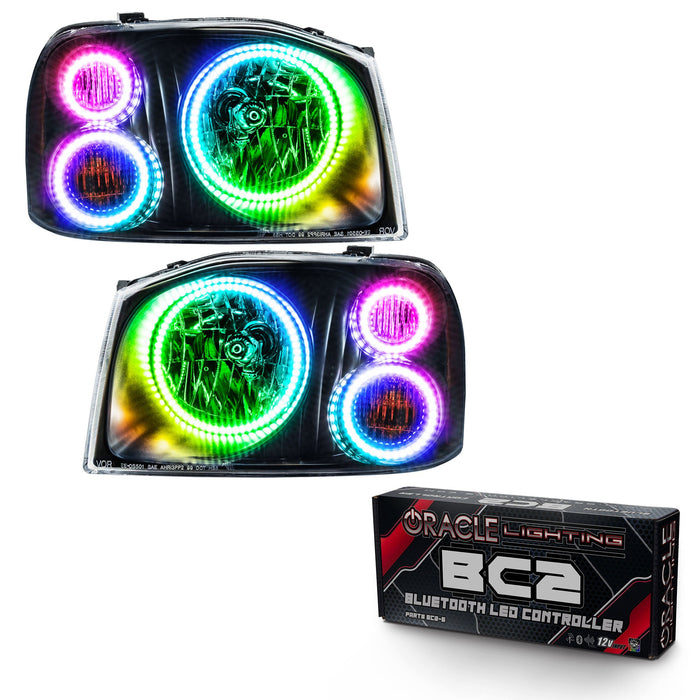 2001-2004 Nissan Frontier Pre-Assembled Halo Headlights-Triple Halos