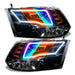 2009-2018 RAM ColorSHIFT Switchback Quad Pre-Assembled Halo Headlights - Black Housing