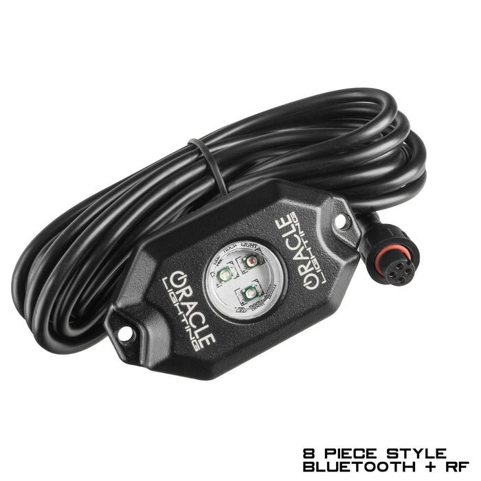 8 Piece rock light style with bluetooth and RF.