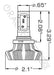 LED headlight bulb diagram with measurements