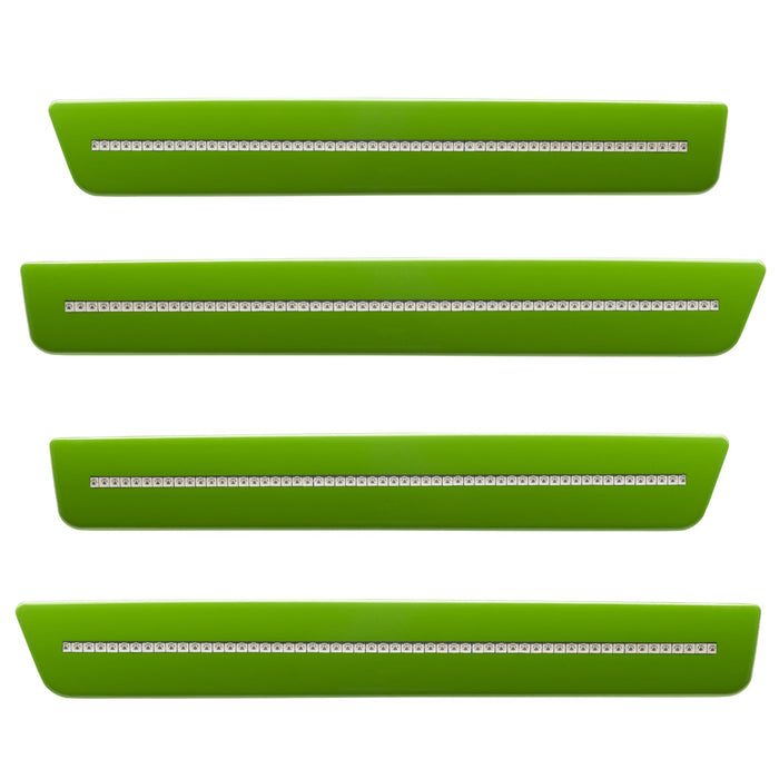 2015-2023 Dodge Challenger Concept Sidemarker Set with green paint and clear lenses.