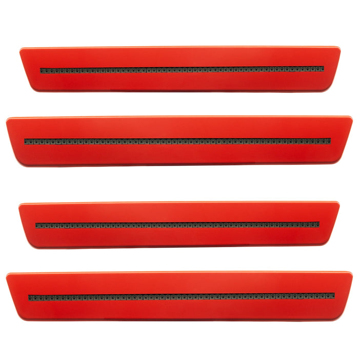 2015-2023 Dodge Challenger Concept Sidemarker Set with bright red paint and tinted lenses.