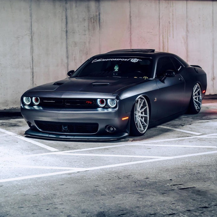 Three quarters view of a Dodge Challenger with Concept Sidemarkers installed.