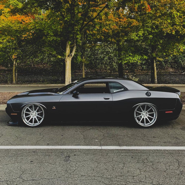 Side view of a Dodge Challenger with Concept Sidemarkers installed.