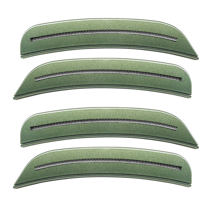 2015-2023 Dodge Charger Concept SMD Sidemarker Set with green metallic paint and clear lenses.
