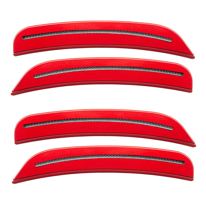 2015-2023 Dodge Charger Concept SMD Sidemarker Set with bright red paint and clear lenses.