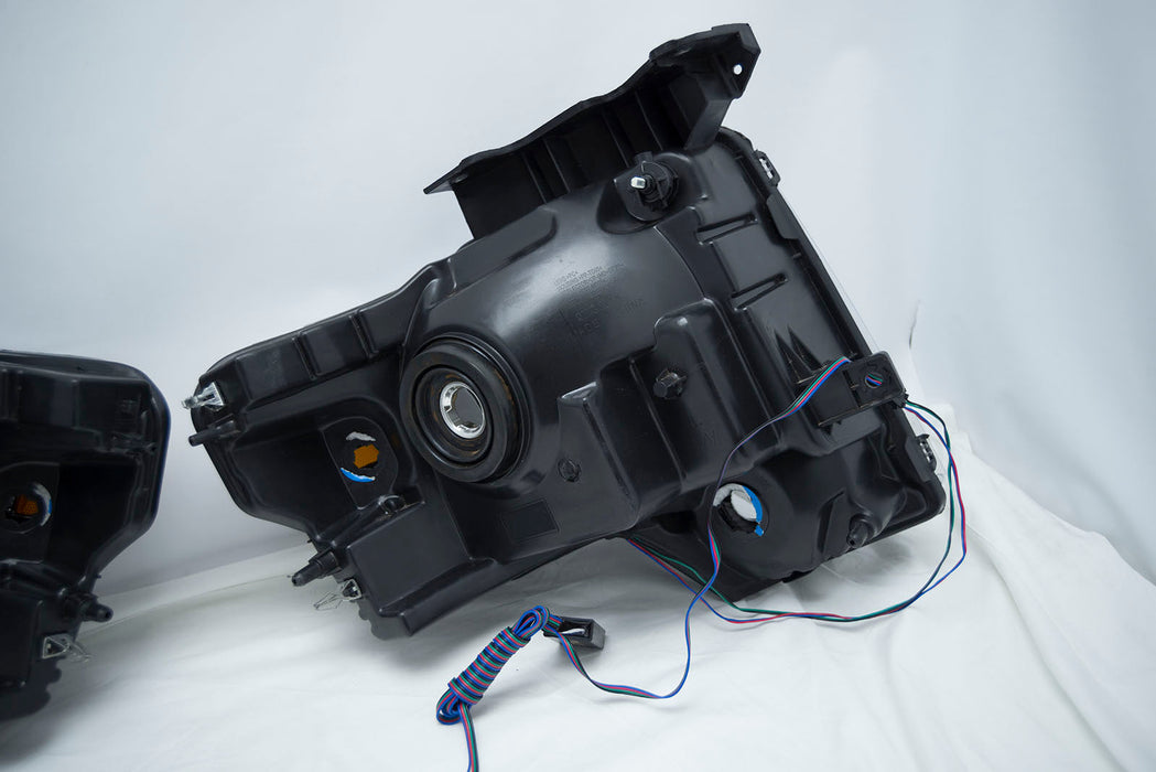 2009-14 Ford F-150 Headlights w/ ORACLE RGB ColorSHIFT Halo Kit + 1.0 ColorSHIFT Remote