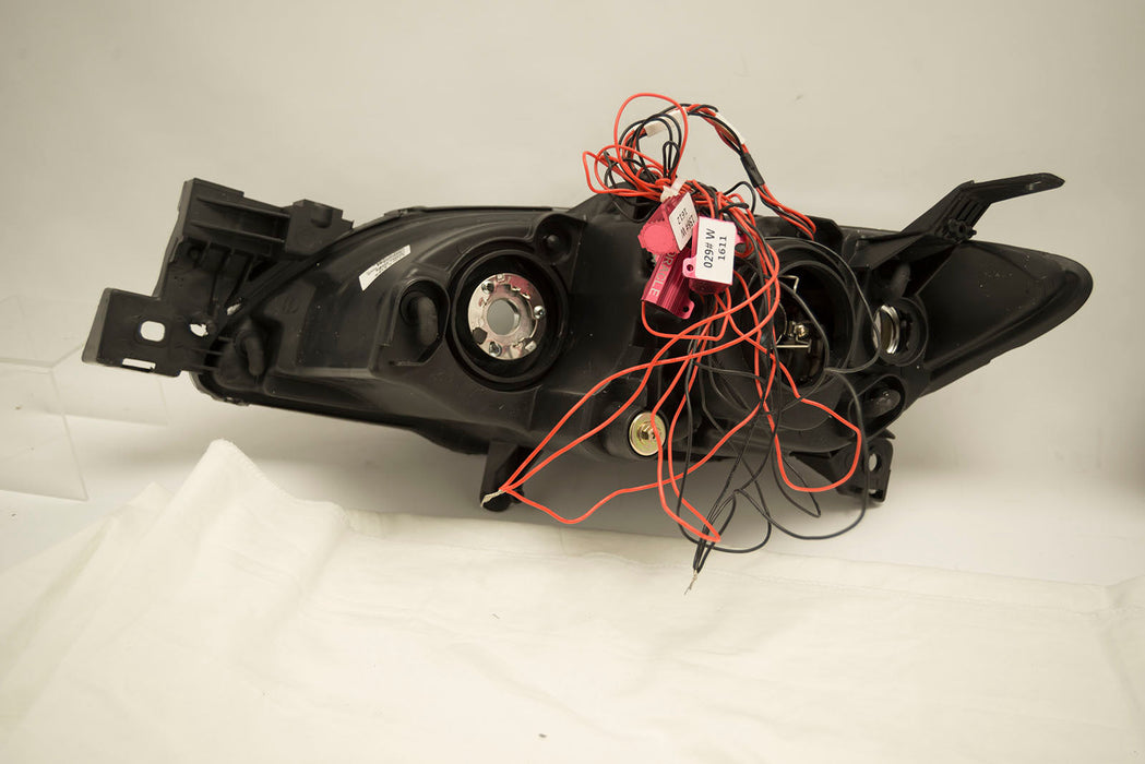 2004-2009 Mazda 3 4 Door Projector Headlights - ORACLE WHITE LED Halos