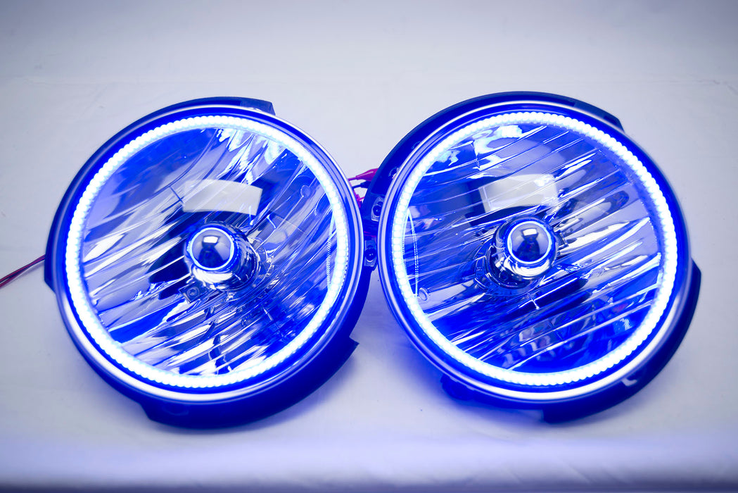 2007-2016 Jeep Wrangler Headlights Pair with ORACLE HALO KIT BLUE
