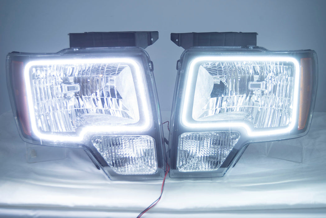 2009-2014 Ford F-150 Headlights with ORACLE White LED SMD Halo Kit