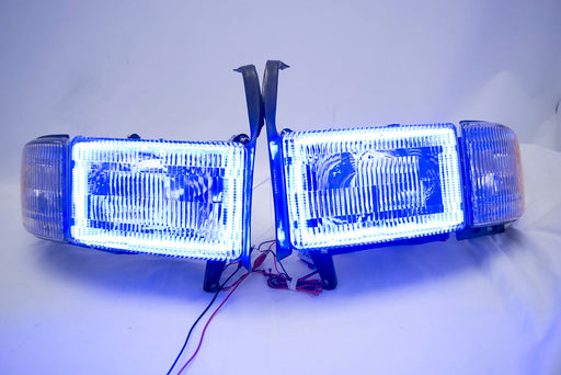 1994-2002 Dodge RAM 1500 Headlights - ORACLE Blue LED SMD Halo Kit Pre-Installed