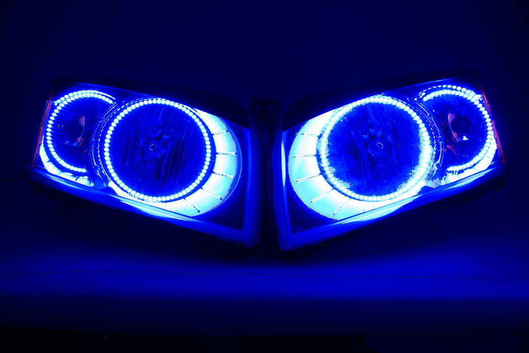 2007-2011 Dodge Caliber Headlights w/ ORACLE RGB ColorSHIFT LED Halos + Remote