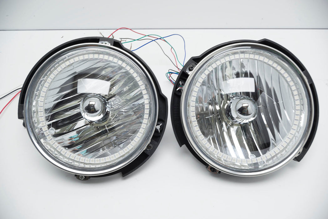2007-16 Jeep Wrangler Headlights w/ ORACLE ColorSHIFT RGB Halo Kit + Remote