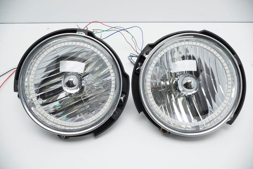2007-16 Jeep Wrangler Headlights w/ ORACLE ColorSHIFT RGB Halo Kit + Remote