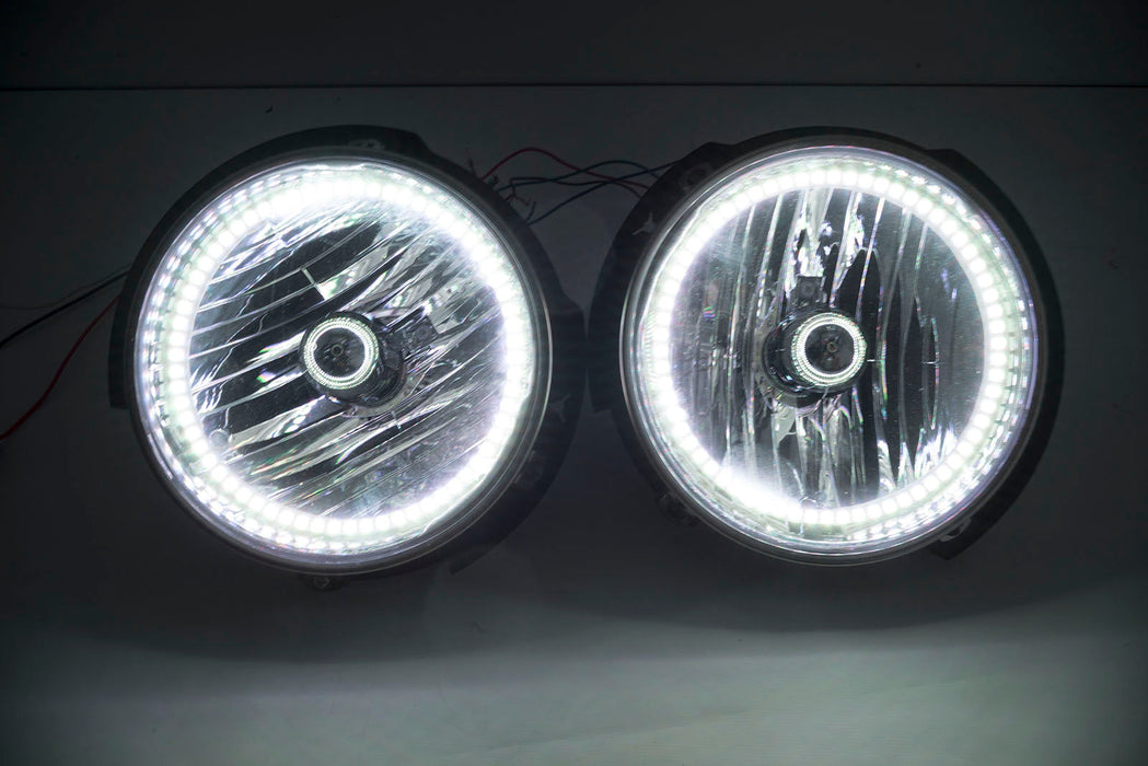 2007-16 Jeep Wrangler Headlights w/ ORACLE ColorSHIFT RGB Halo Kit + Remote