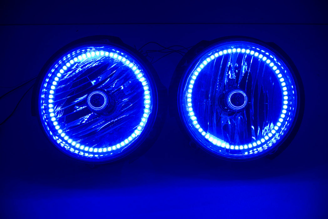 2007-16 Jeep Wrangler Headlights w/ ORACLE ColorSHIFT RGB Halo Kit + Remote