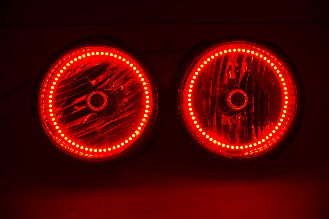 2007-16 Jeep Wrangler Headlights w/ ORACLE ColorSHIFT RGB Halo Kit + Remote