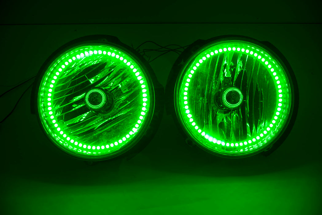 2007-16 Jeep Wrangler Headlights w/ ORACLE ColorSHIFT RGB Halo Kit + Remote
