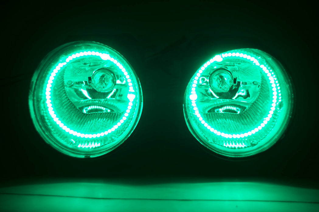 2001-2002 Nissan Frontier Fog Lights with ORACLE Green LED Halo Kit