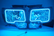 2009-14 Ford F-150 Headlights with ORACLE RGB ColorSHIFT Halos + ColorSHIFT RGB Remote