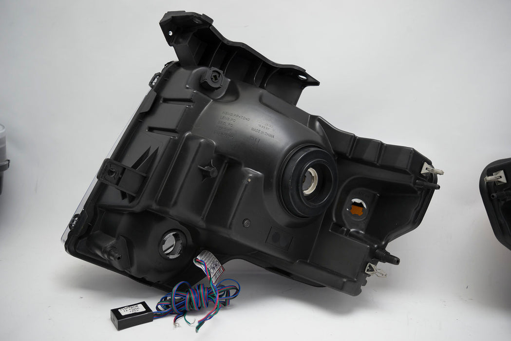 2009-14 Ford F-150 Headlights with ORACLE RGB ColorSHIFT Halos + ColorSHIFT RGB Remote