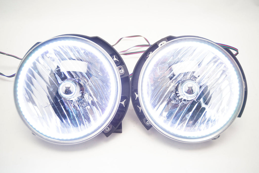 2007-16 Jeep Wrangler Headlights - ORACLE ColorSHIFT RGB Halo Kit + 1.0 Remote