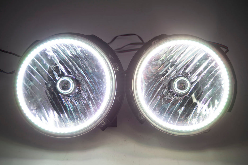 2007-16 Jeep Wrangler Headlights - ORACLE ColorSHIFT RGB Halo Kit + 1.0 Remote