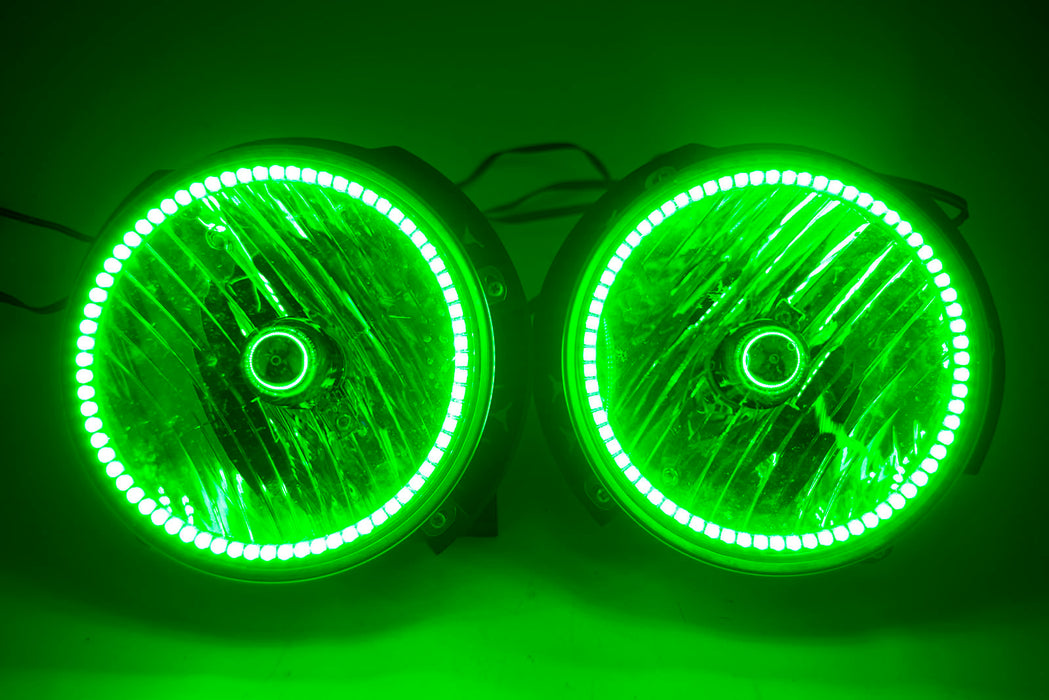 2007-16 Jeep Wrangler Headlights - ORACLE ColorSHIFT RGB Halo Kit + 1.0 Remote