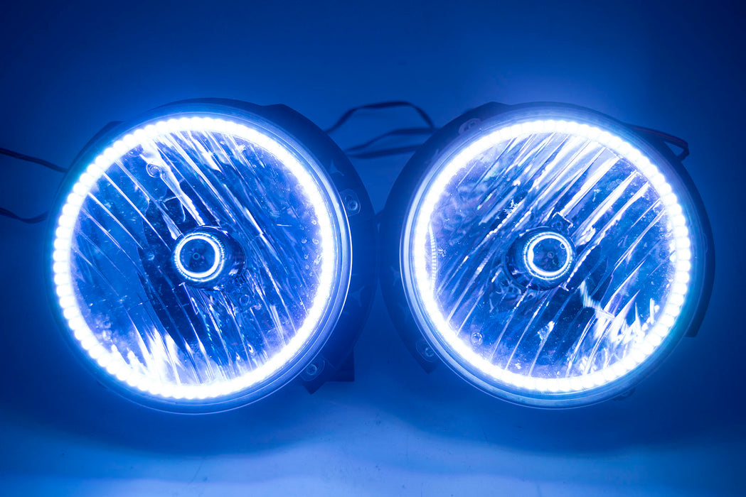 2007-16 Jeep Wrangler Headlights - ORACLE ColorSHIFT RGB Halo Kit + 1.0 Remote